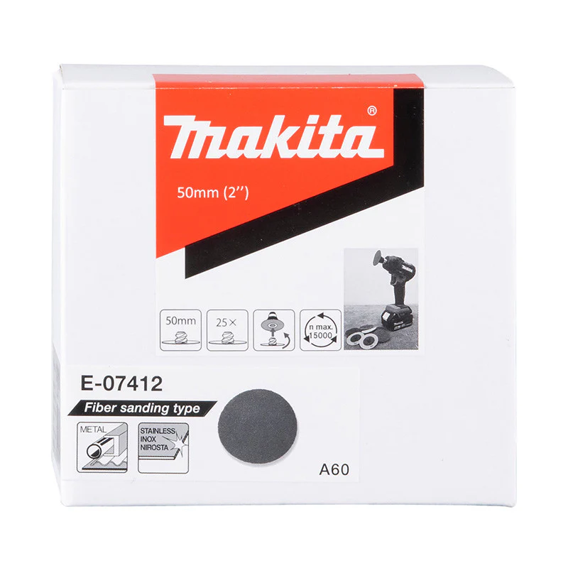 25 Disques abrasifs oxyde d'alumine MAKITA E-07412 50mm A60 - Image 2