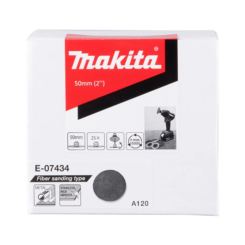 25 Disques abrasifs oxyde d'alumine MAKITA E-07434 50mm A120 - Image 2