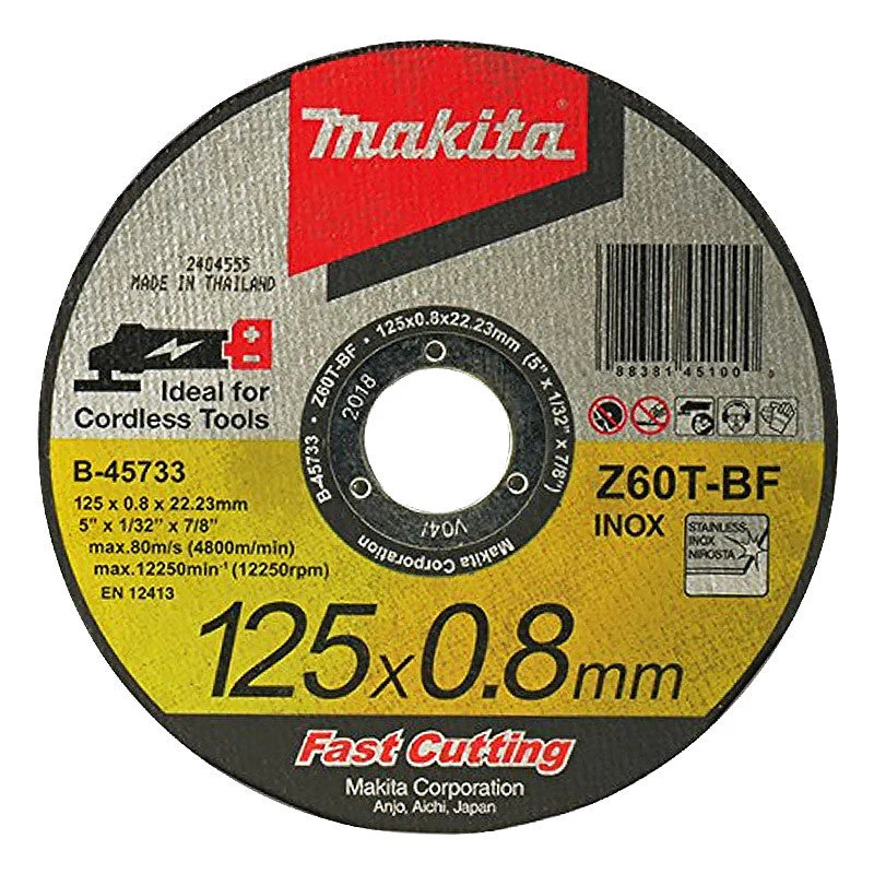 5 Disques à tronçonner MAKITA B-45733 Métal et Inox