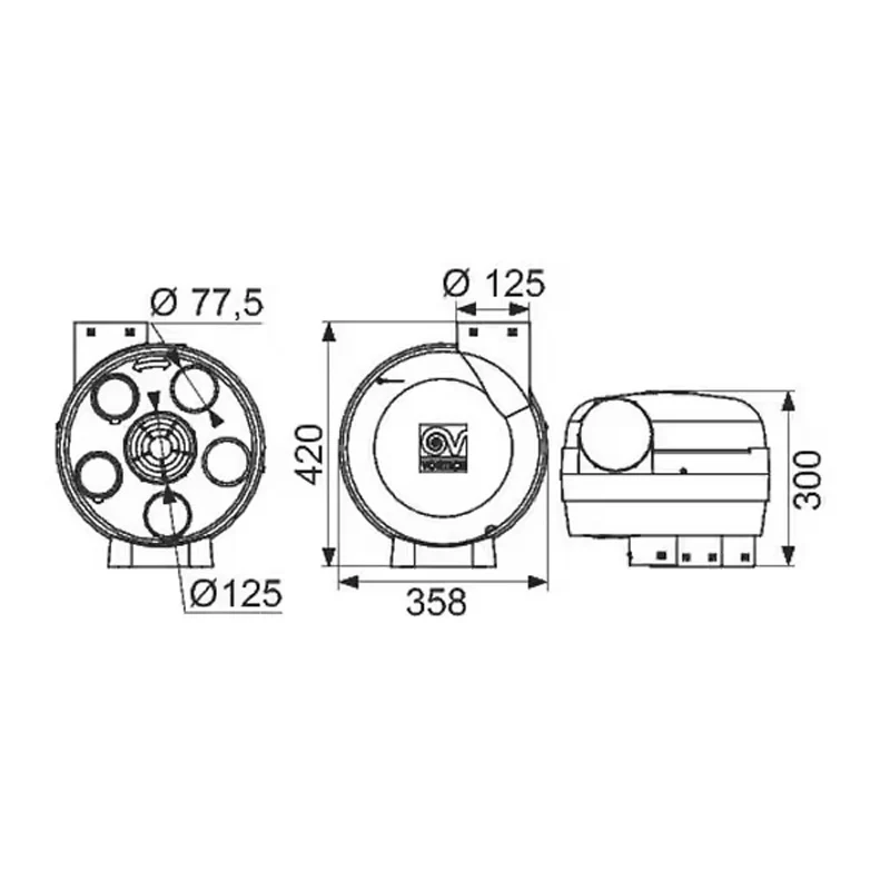Kit PENTA VMC simple flux autoréglable VORTICE KVAPE5 suspendue ou fixée + 3 bouches - Image 5