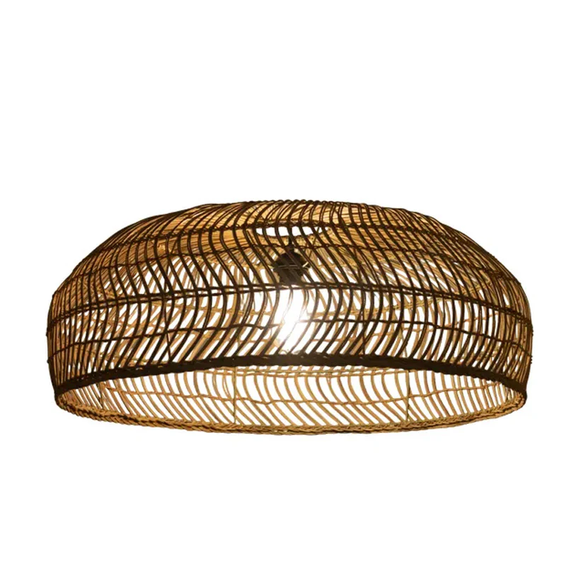 Abat-jour pour suspension Eugénie en bambou - ⌀ 80 cm - marron