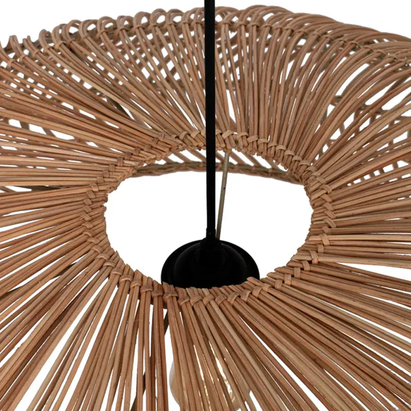Abat-jour pour suspension Eugénie en bambou - ⌀ 80 cm - marron - Image 5