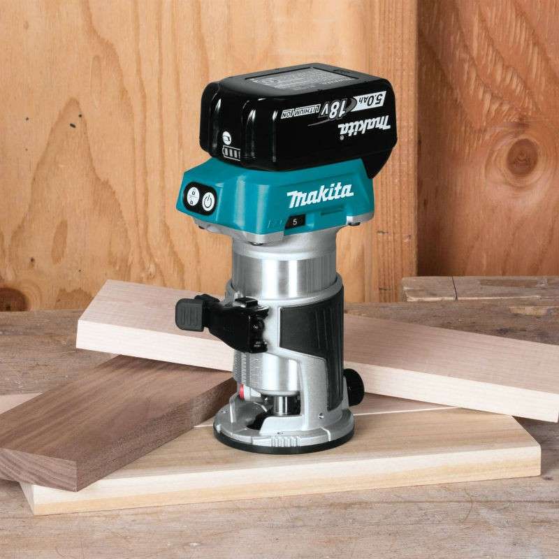 Affleureuse MAKITA DRT50RTJX3 18V (2x5Ah) Ø 8mm avec kit d'accessoires - Image 8