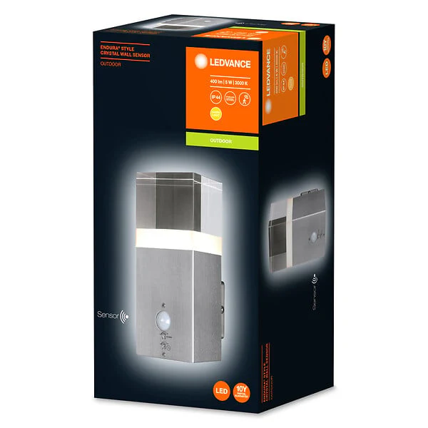 Applique LED exterieure avec détecteur de présence - Acier - 5W - 20cm