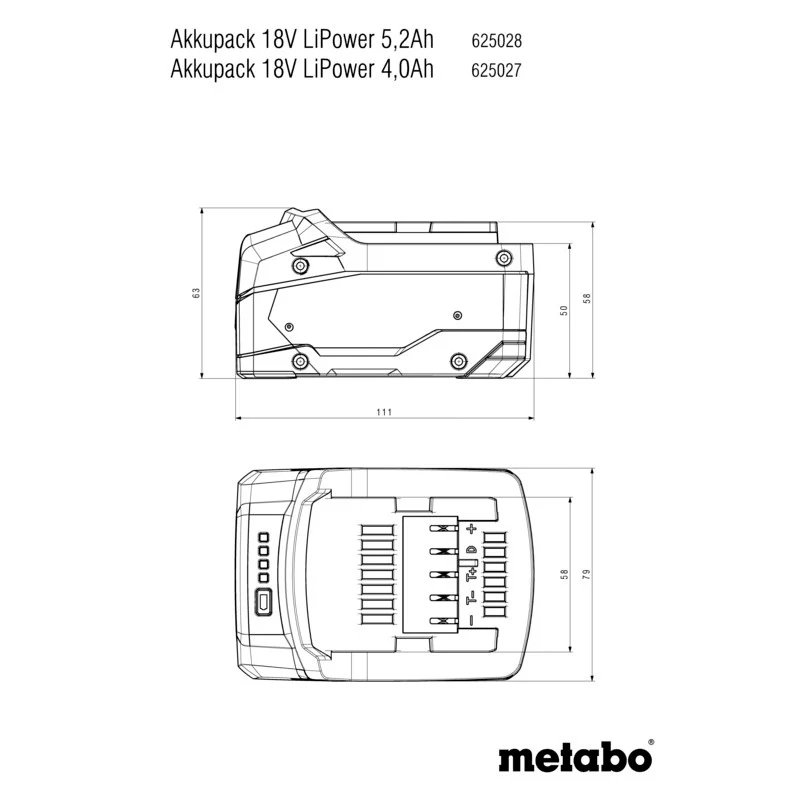 Batterie Li-Power 18 V 4,0 Ah METABO 625027000 - Image 3