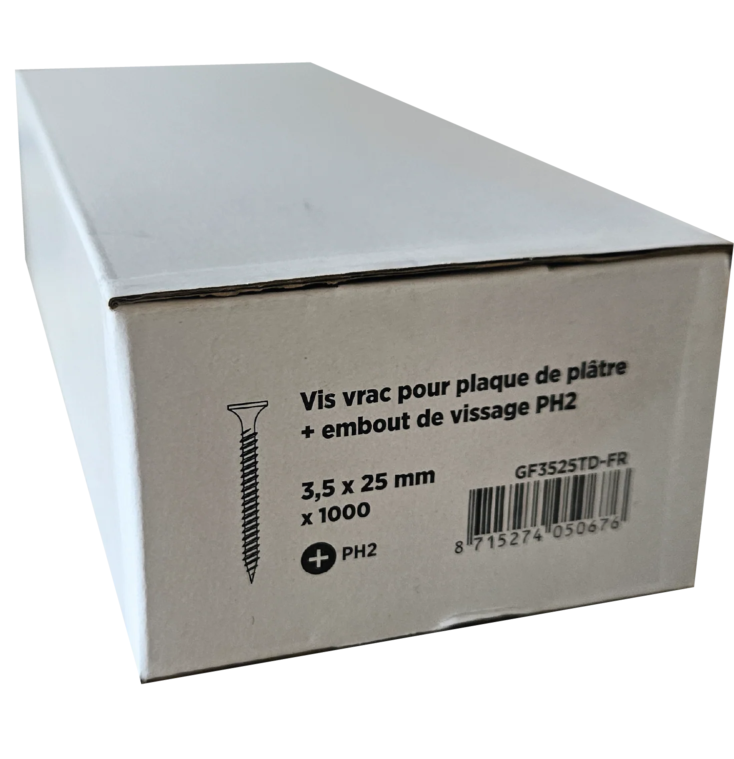 Boite de 1000 Vis vrac 3.5x25mm SENCO - GF525TD-FR + 1 embout PH2 - Image 2