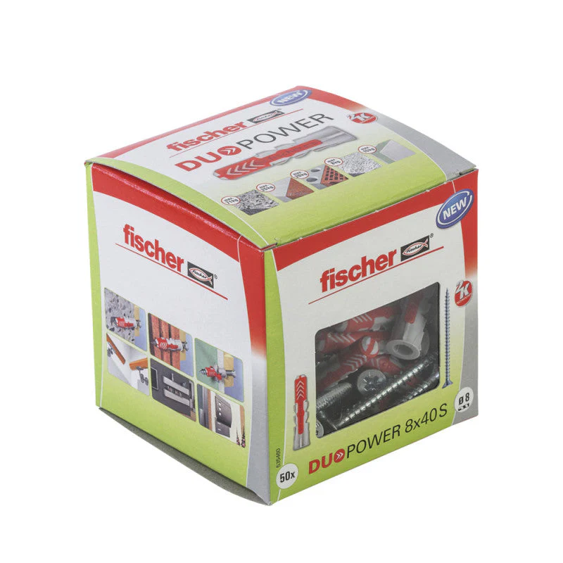 Boîte de 50 chevilles bi-matière FISCHER Duopower S avec vis - Image 2