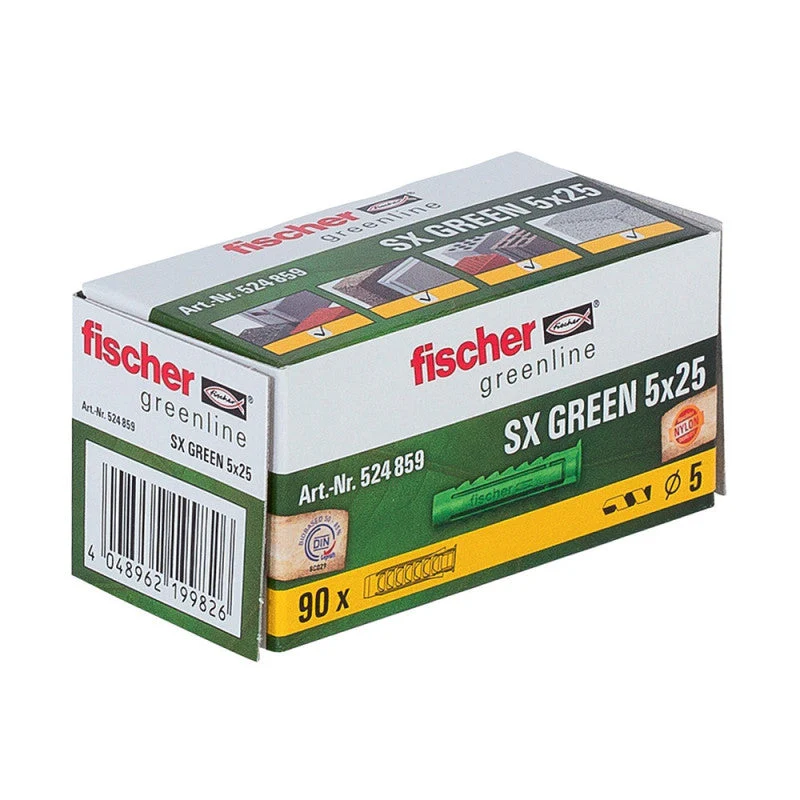 Boite de 90 chevilles à expansion FISCHER SX - vert - Image 2