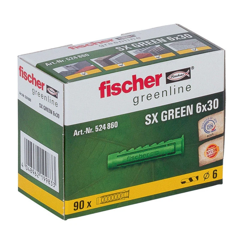 Boite de 90 chevilles à expansion FISCHER SX - vert - Image 4