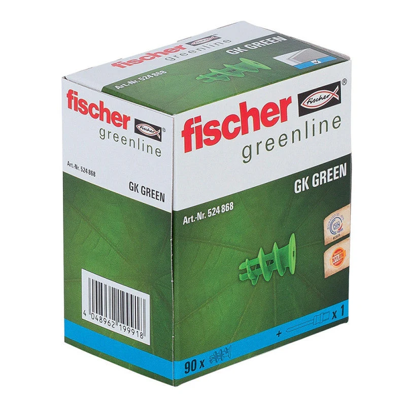 Boîte de 90 chevilles pour carton plâtre GK FISCHER 524868 vert - Image 2