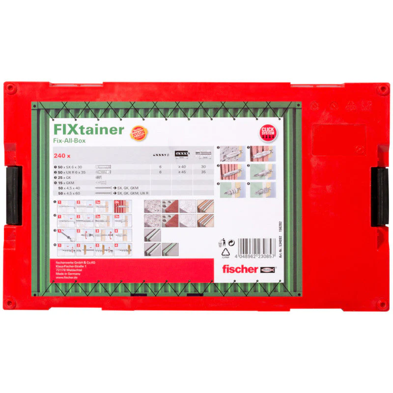 Boîte modulable FIXtainer tous matériaux FISCHER 534092 avec 240 chevilles UX, SX et GK avec vis - Image 2