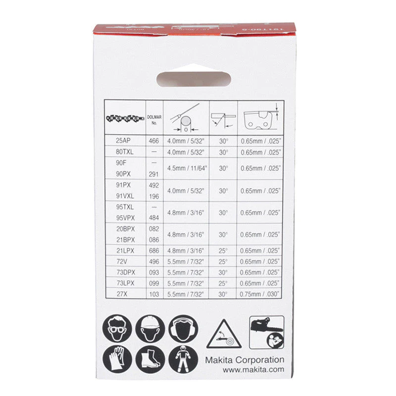 Chaînes de tronçonneuses 8TXL 300mm MAKITA 191T90-5 - Image 3