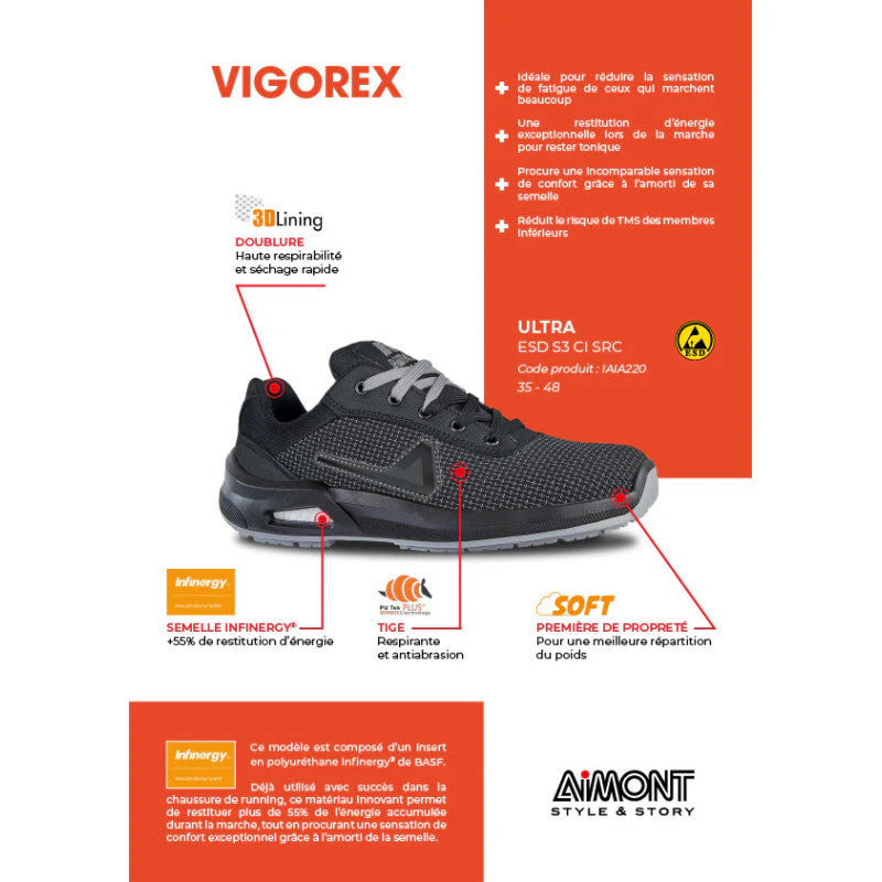 Chaussures de sécurité basse AIMONT ULTRA S3 CI SRC ESD - Image 3