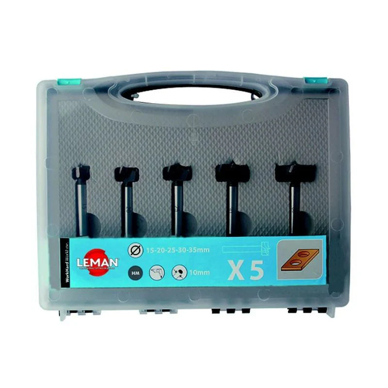 Coffret 5 mèches à façonner LEMAN 100.700.05 - Fond plat - Carbure HM