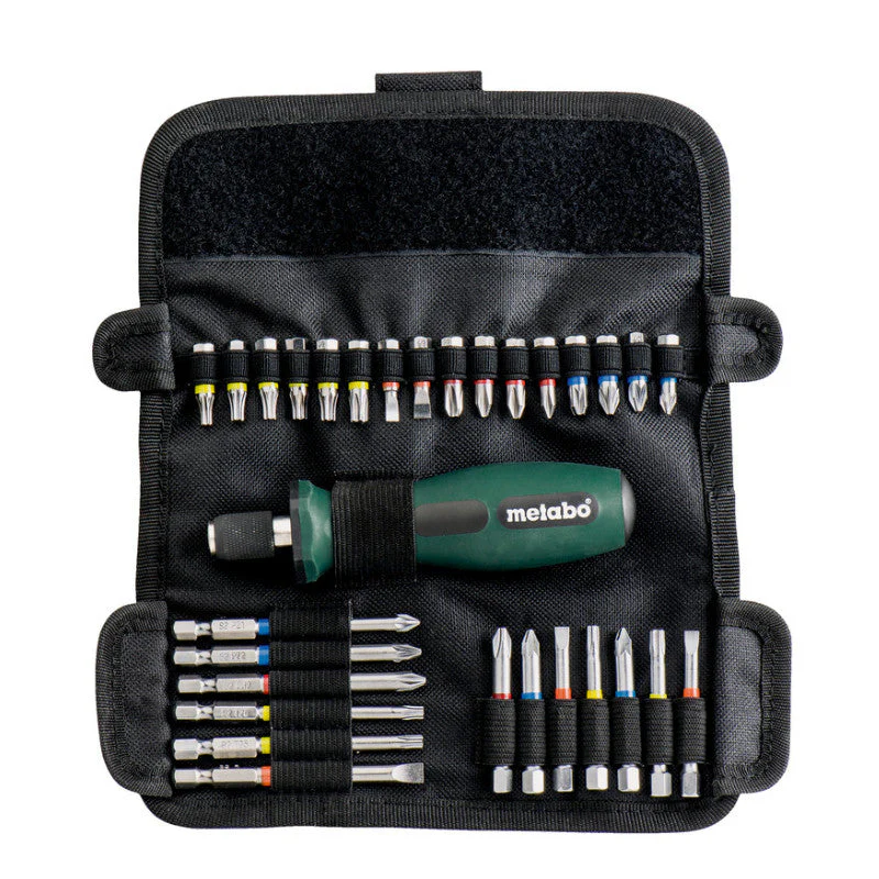 Coffret d'embouts avec tournevis METABO 626726000 - 30 pièces - Etui souple