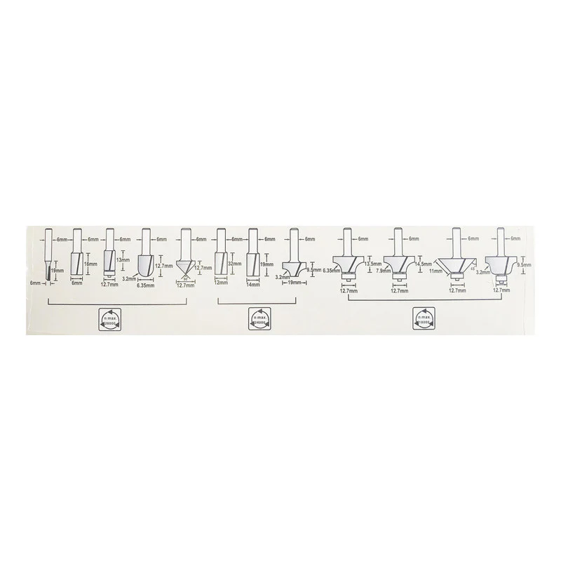 Coffret de 12 Fraises queue de 6 mm MAKITA D-57065 - Image 2
