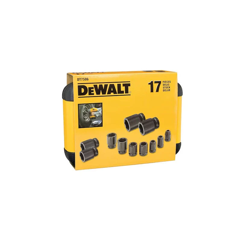 Coffret de 16 douilles à chocs DEWALT DT7506-QZ 1/4" - 1/2" avec adaptateur - Image 2