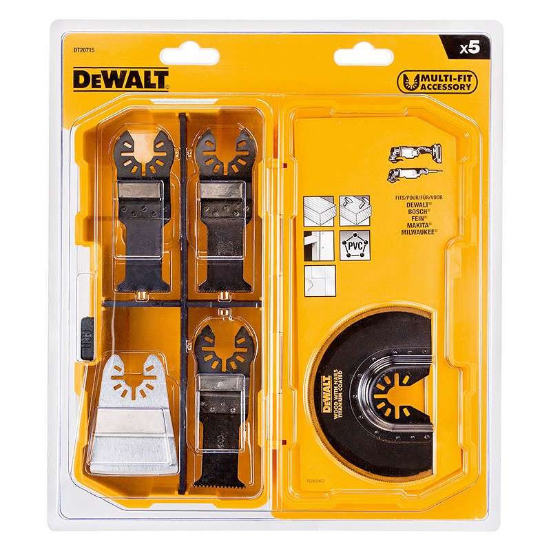 Coffret de 5 accessoires DEWALT DT20715-QZ pour multi-cutter - Image 2