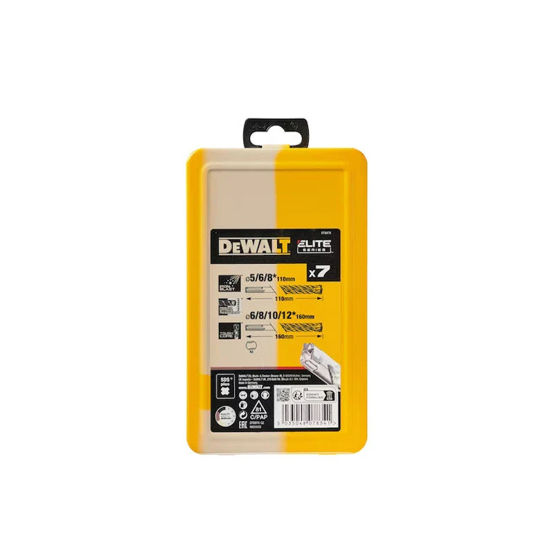 Coffret de 7 forêts SDS-Plus DEWALT DT8976-QZ Carbure ELITE Ø 5, 6(x2), 8(x2), 10, 12mm - Image 2