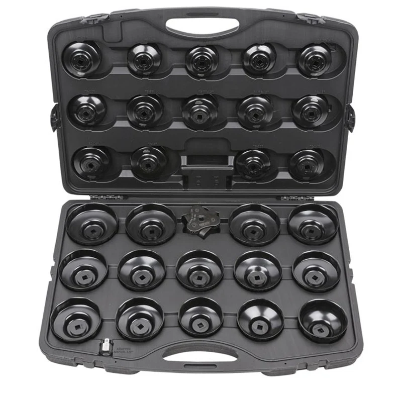 Coffret de cloches pour filtre à huile 3/8'' + 1/2'', 30 pcs  - KS TOOLS - 150.9350