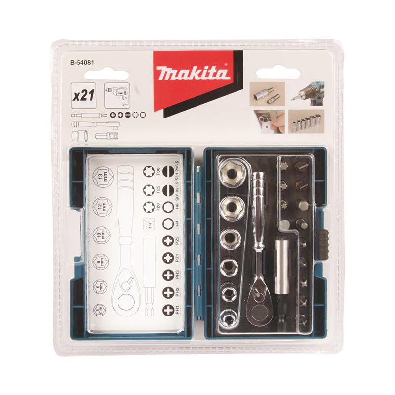Coffret Fixation Clé à cliquet + 20 accessoires MAKITA B-54081 - Image 3