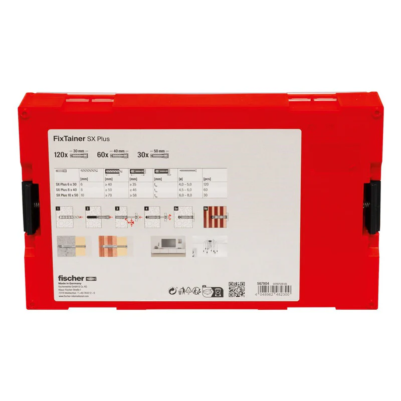 Coffret FixTainer chevilles SX Plus 6,8 / 10 FISCHER 567904 sans vis - Image 4