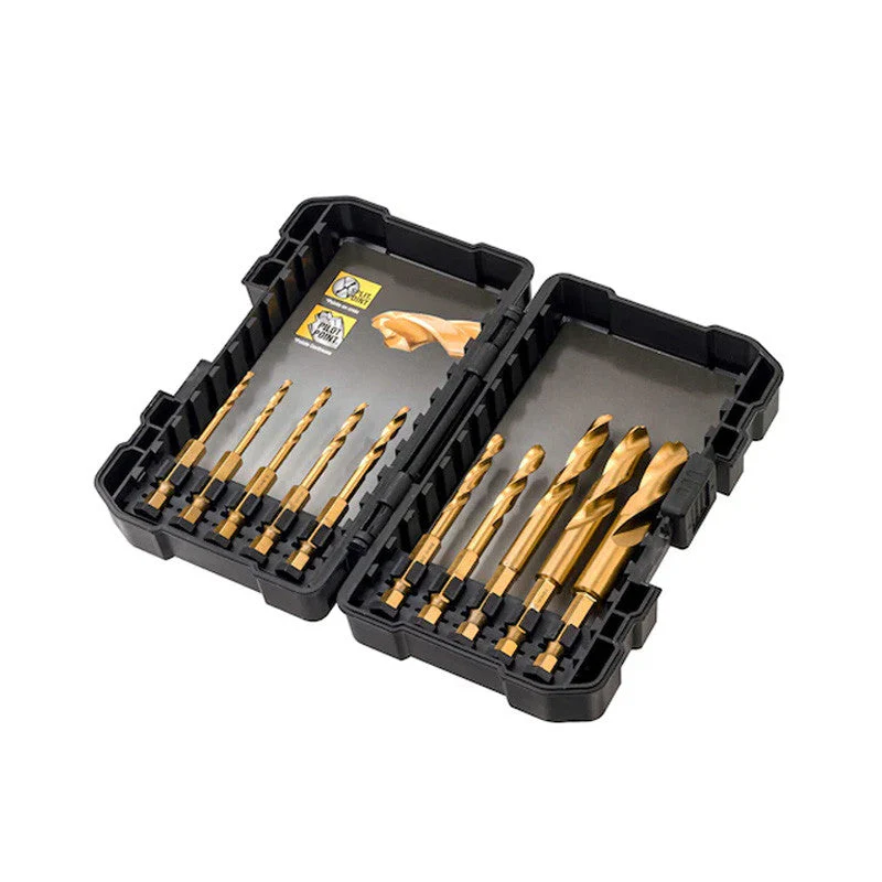 Coffret plastique de 10 forets DEWALT DT50050-QZ HSS Titane Impact Ø 3-3,2-3,5-4-4,5-5-6-8-11-12 mm - Image 3