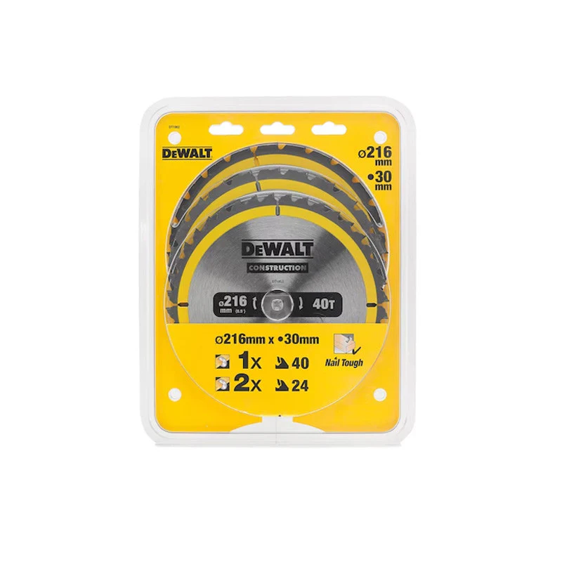 Coffret plastique de 3 lames Ø 216mm Carbure Construction DEWALT DT1962-QZ pour scie circulaire stationnaires - Image 2