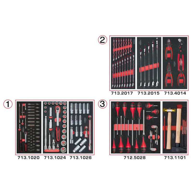 Composition d'outils 3 tiroirs pour servante, 158 pièces  - KS TOOLS - 714.0158 - Image 2