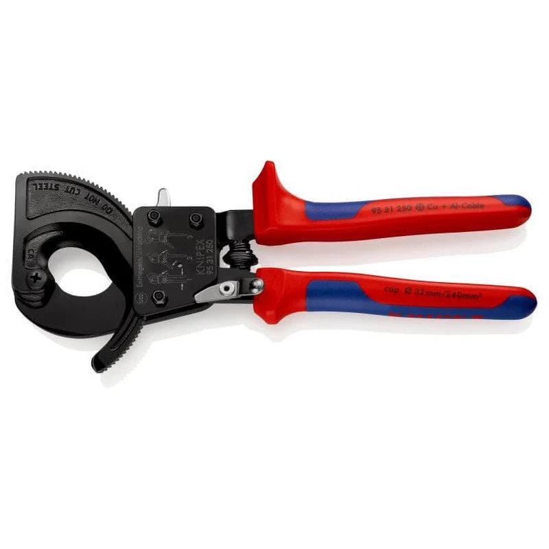 Coupe-câbles à cliquet KNIPEX 95 31 250 250mm 32mm/240mm² - Image 2