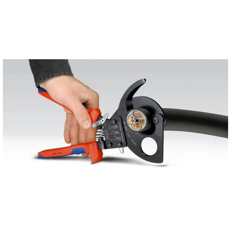 Coupe-câbles à cliquet KNIPEX 95 31 250 250mm 32mm/240mm² - Image 3