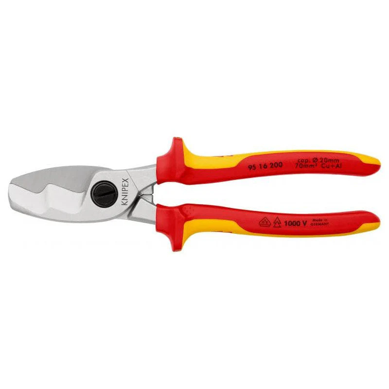 Coupe-câbles à double tranchants KNIPEX 95 16 200 200mm 20mm/70mm² - Image 2