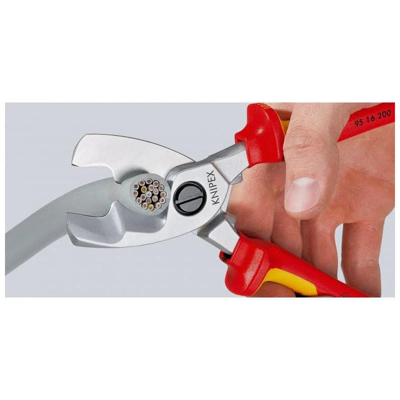 Coupe-câbles à double tranchants KNIPEX 95 16 200 200mm 20mm/70mm² - Image 3