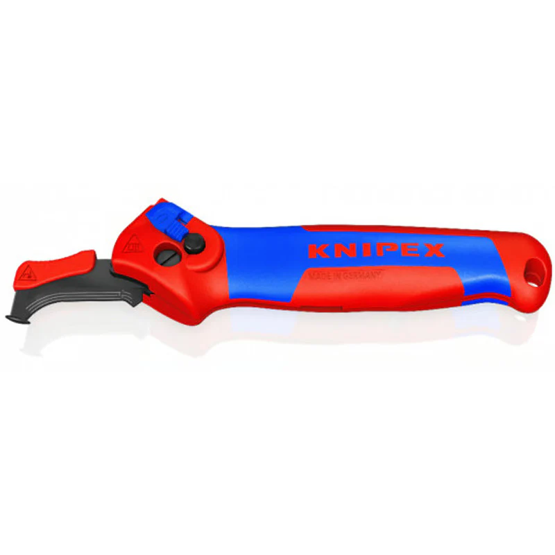 Couteau d'électricien 180mm - Lame avec sabot de guidage - 3 positions de coupe KNIPEX - 1650145SB