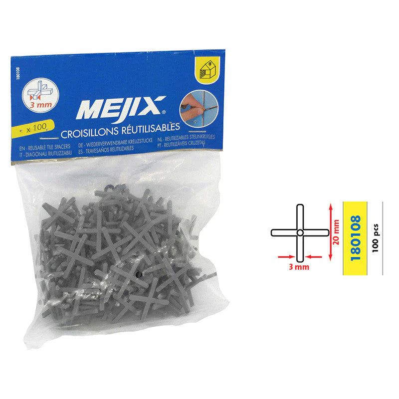 Croisillons ECO 1.5/2/3/4/5mm MEJIX - réutilisables - 100 pièces - Image 2