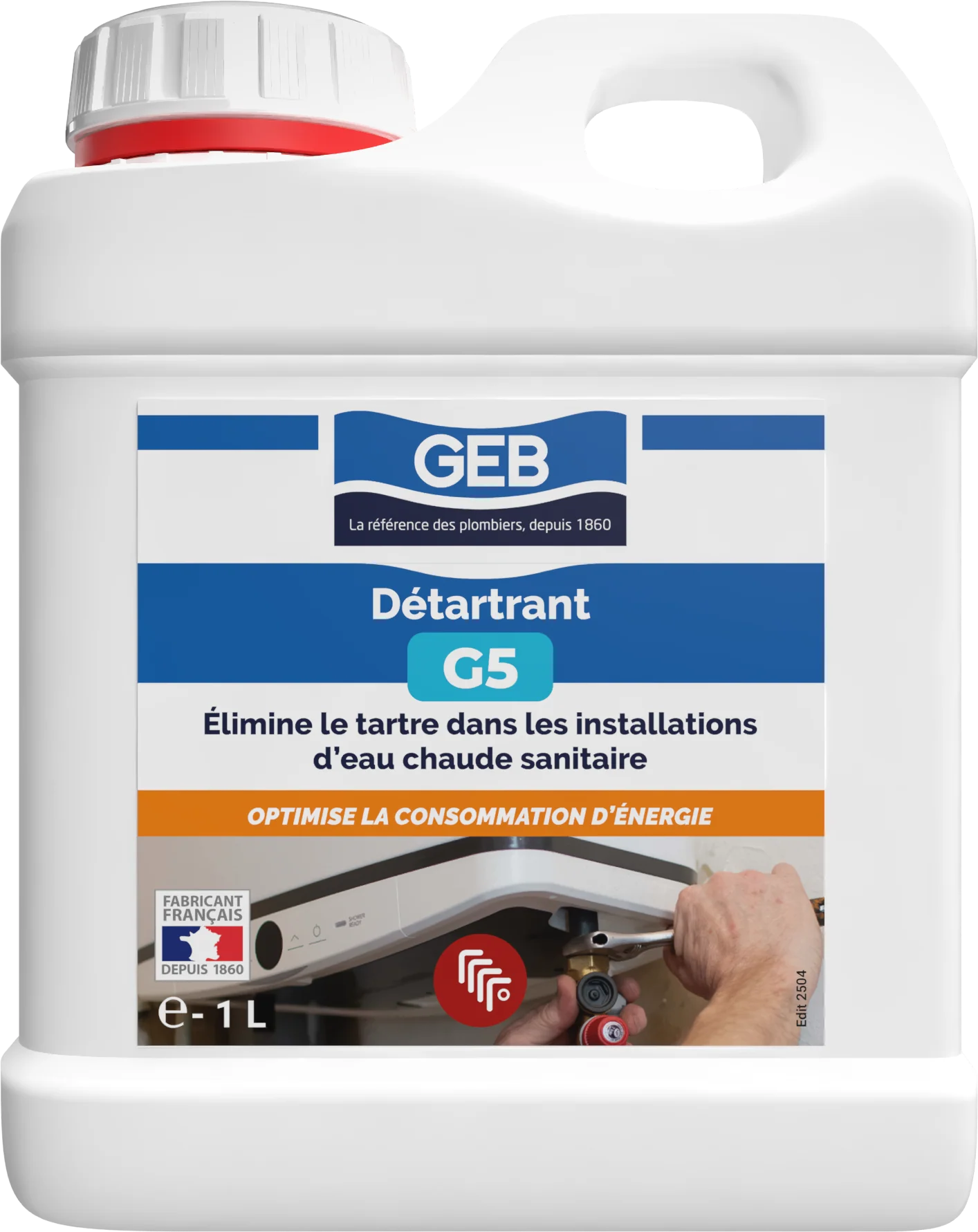 Détartrant G5 GEB élimine le tartre dans les installations d'eau chaude sanitaire 1L - Image 2