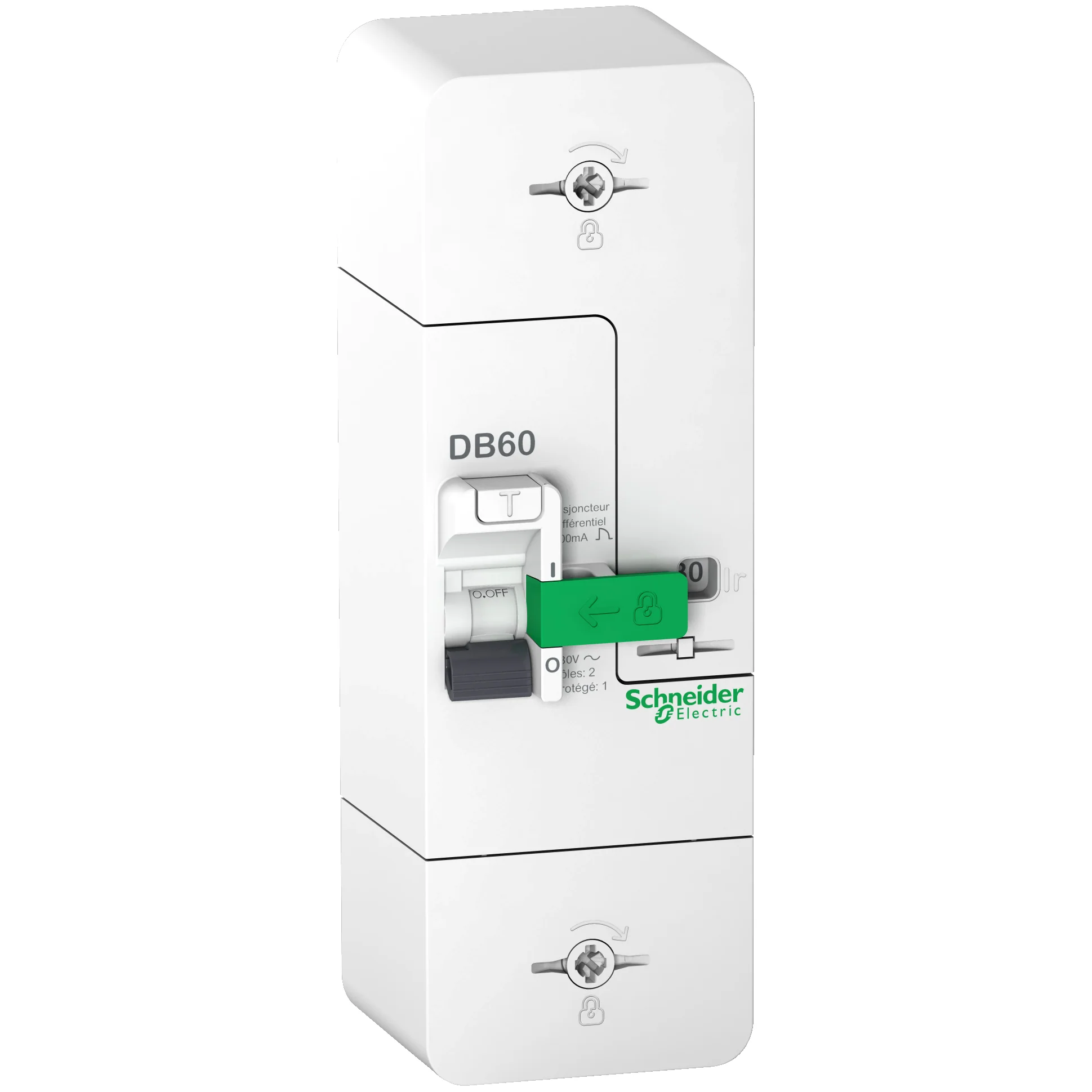 Disjoncteur de branchement SCHNEIDER R9FS645 1P+N 15/30/45A 500mA Sélectif Resi9