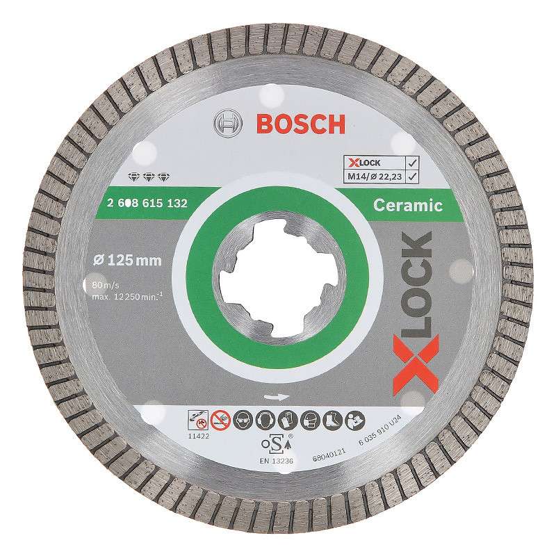 Disque à tronçonner diamanté BOSCH Professonal X-LOCK Best for Ceramic Extra Clean Turbo  Ø 125x22,23x1,4x7 - Image 2