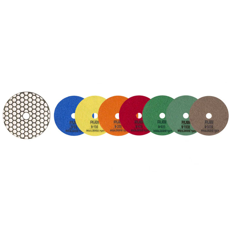 Disque diamant polissage et poncage a sec ø100 mm gr.50 - RUBI - 62970