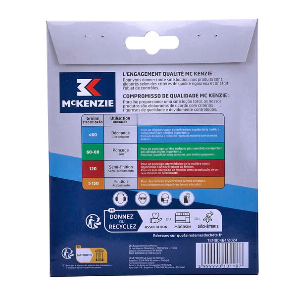 Disque perforé agrippant - 8 trous - Grain 40 - Lot de 5 - D125mm - Image 3