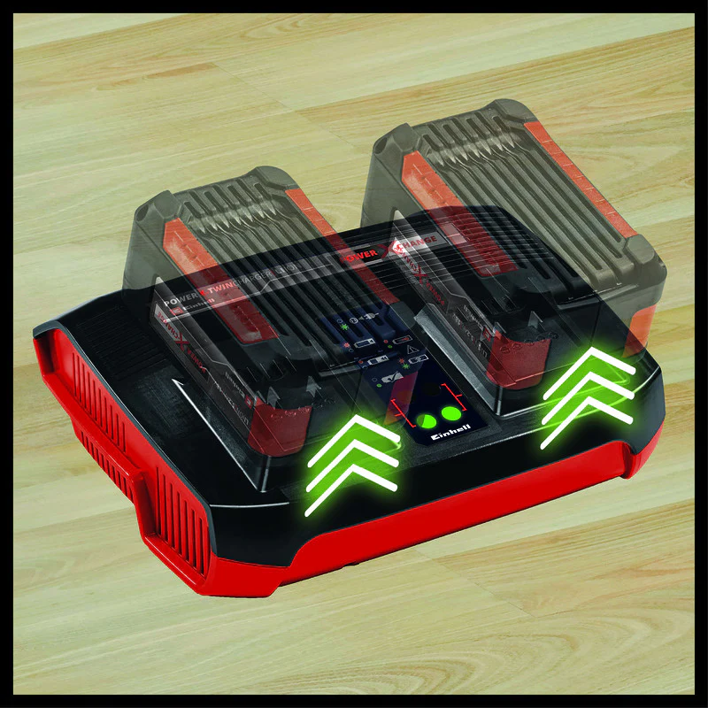 Double Chargeur rapide 18V 3A EINHELL Power-X-Change avec témoin de charge - Image 2