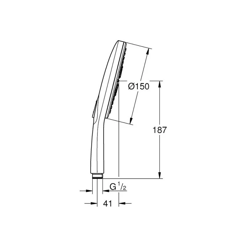 Douchette à main VITALIO SMARTACTIVE GROHE 26597000 Ø15 cm - 3 jets - chrome - Image 6