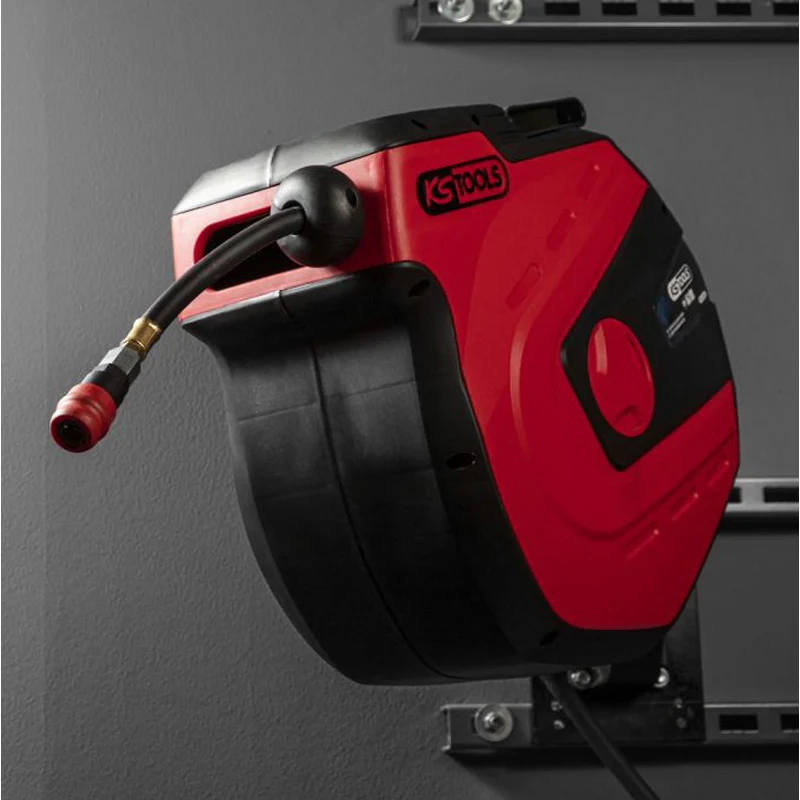 Enrouleur air et eau 3/8'' avec tuyau Ø10mm, raccord 1/4'' - 15m  - KS TOOLS - 515.3440 - Image 4