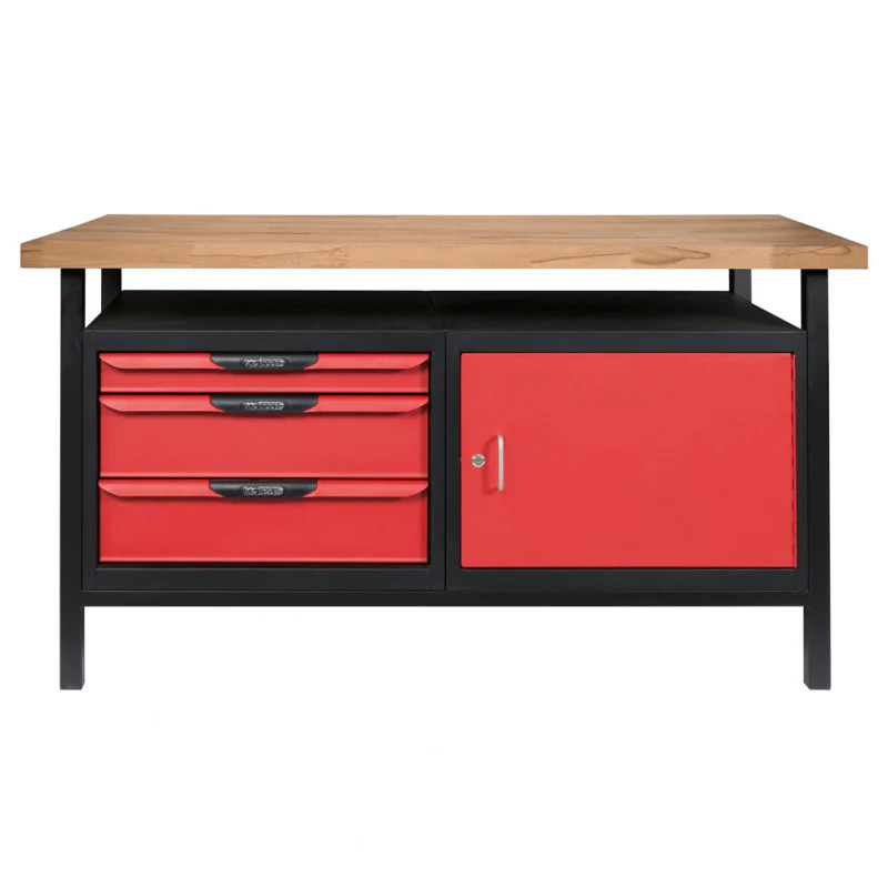 Etabli professionnel d'atelier 1 porte et 3 tiroirs, L. 1,5m  - KS TOOLS - 865.0140 - Image 2