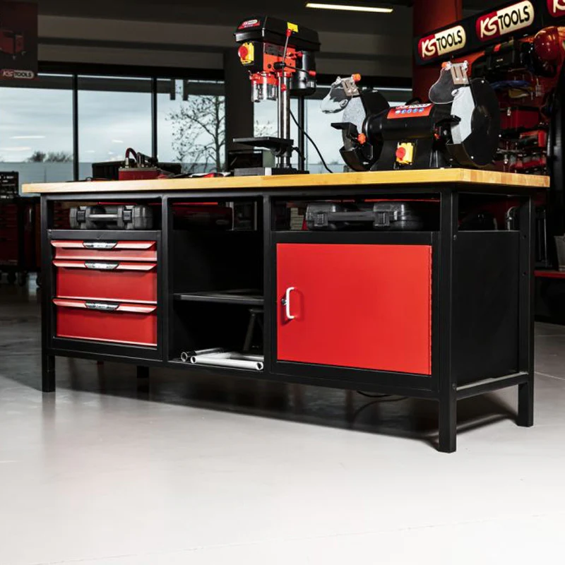 Etabli professionnel d'atelier 1 porte et 3 tiroirs, L.2m  - KS TOOLS - 865.0210 - Image 3