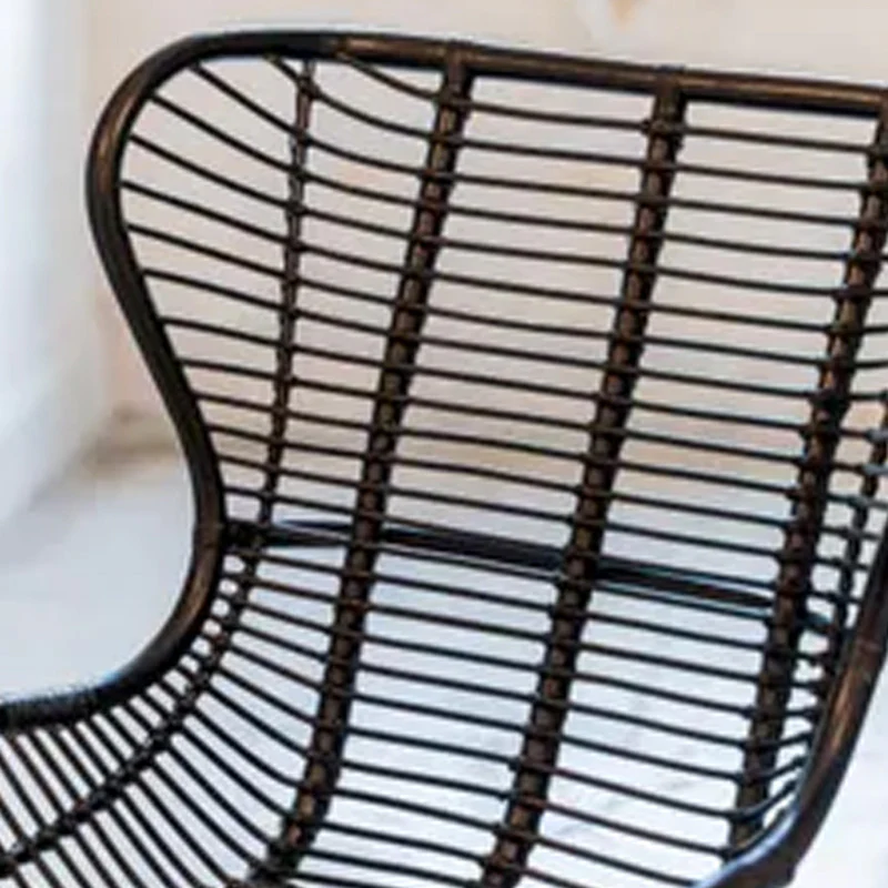 Fauteuil papillon Victoria - 98 x 80 x 81 cm - métal & rotin - noir - Image 5