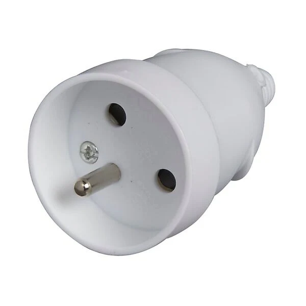 Fiche électrique femelle 2 pôles + terre 16A. couleur blanc - Image 2