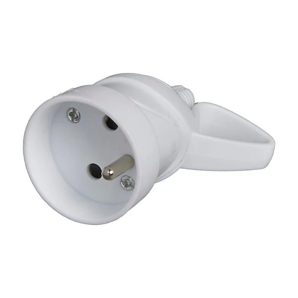 Fiche électrique femelle à anneau 2 pôles + terre 16A, Blanc - Image 2