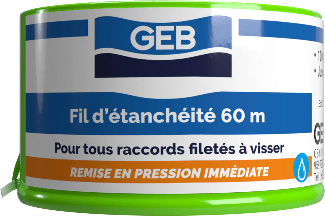 Fil d'étanchéité GEB 100% PTFE pour tous raccords à visser 60m - Image 2