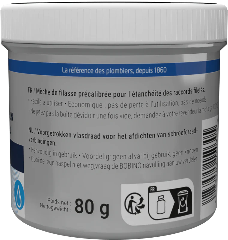Filasse de lin peigné GEB complément de pâte à joint pour raccords filetés métal 80g - Image 3
